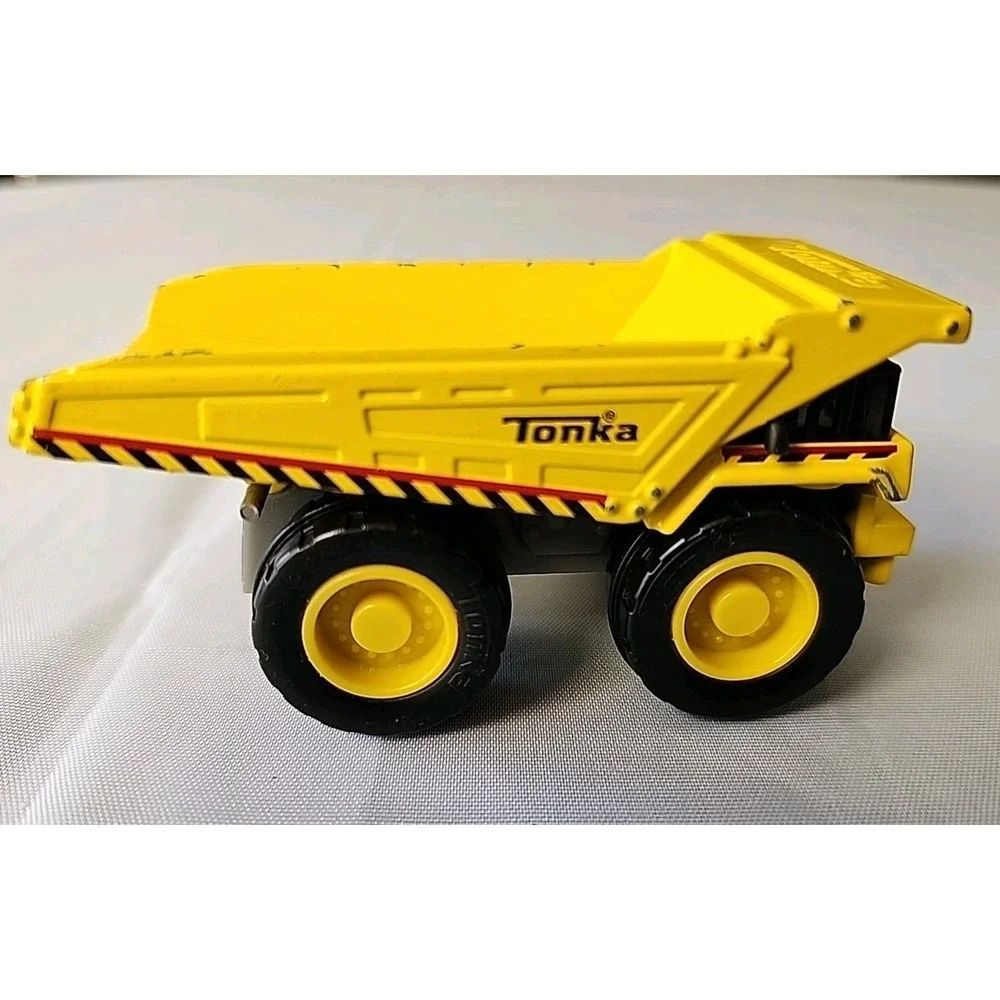 Vintage Lot 2 Tonka Trucks Die Cast & Plastic Mini Toy Front Loader & Dump Truck